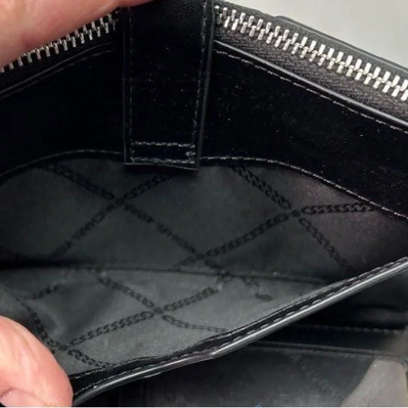 NWOT Michael Kors Jet Set Double Zip Black and Leopard Print Wristlet - Picture 4 of 6